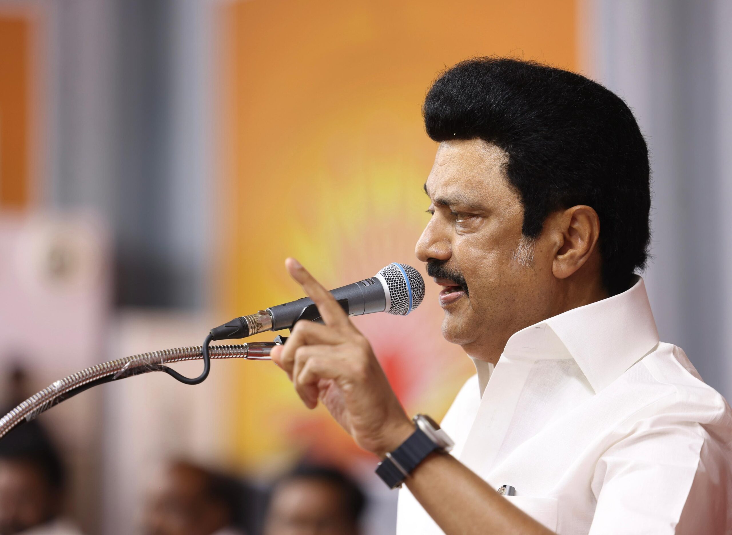 DMK leader MK Stalin at at a roadshow in Tamil Nadu ahead of 2024 General Election