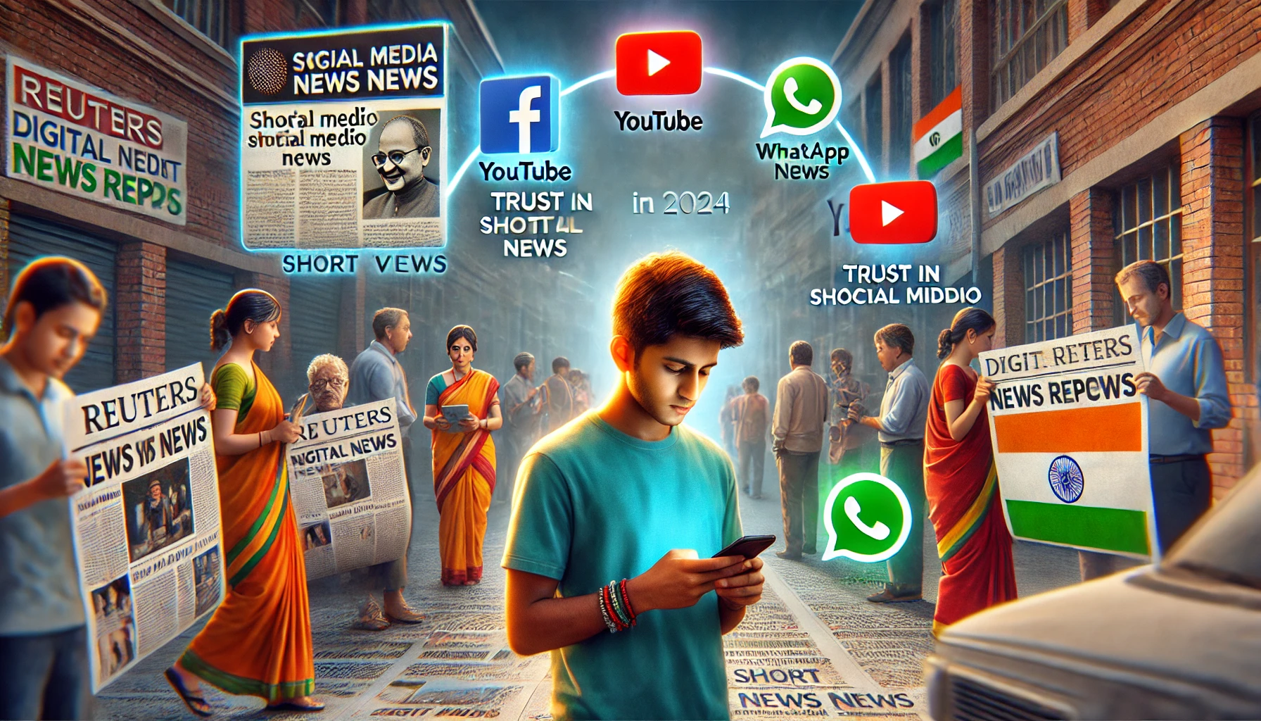 Youth in India turn to YouTube and WhatsApp for trusted short video news, leaving traditional print and TV behind.